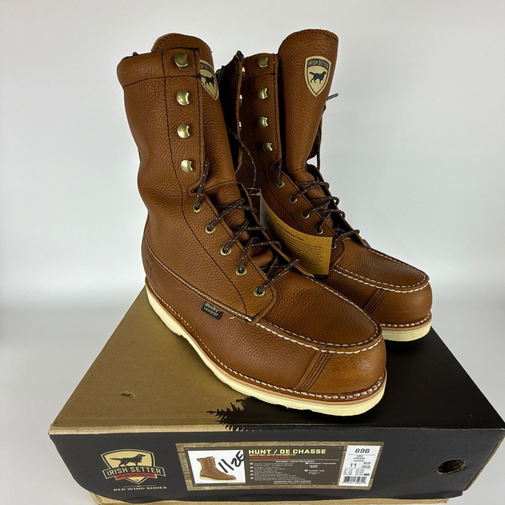 Irish Setter Wingshooter 896 Brown Leather Boots Mens 11 E2 Waterproof 400g